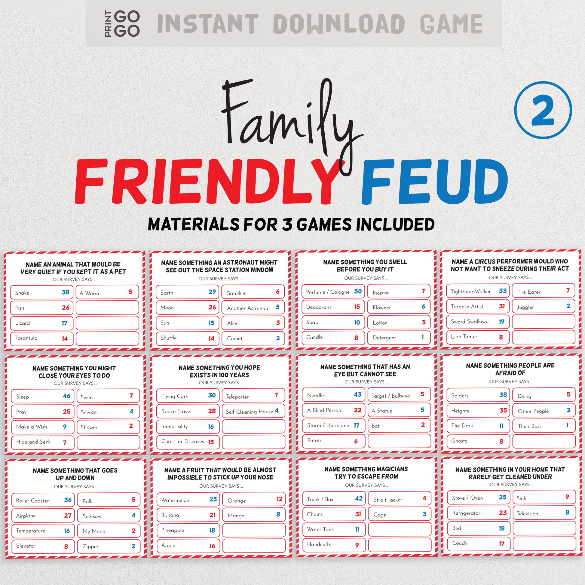 Family Friendly Feud - The Hilarious Party Game of Guessing Top Answers (Version 2)