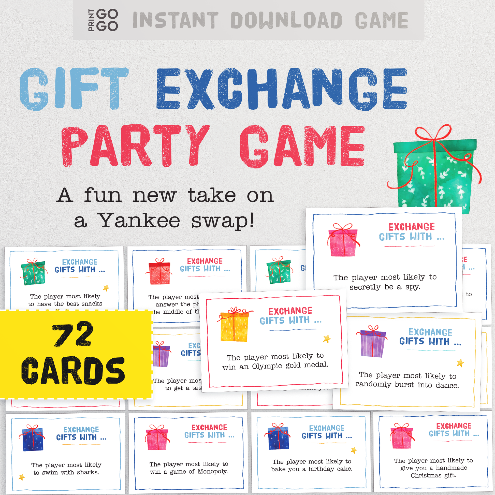 Gift Exchange Party Game - The Hilarious White Elephant Group Game! – Print  GoGo