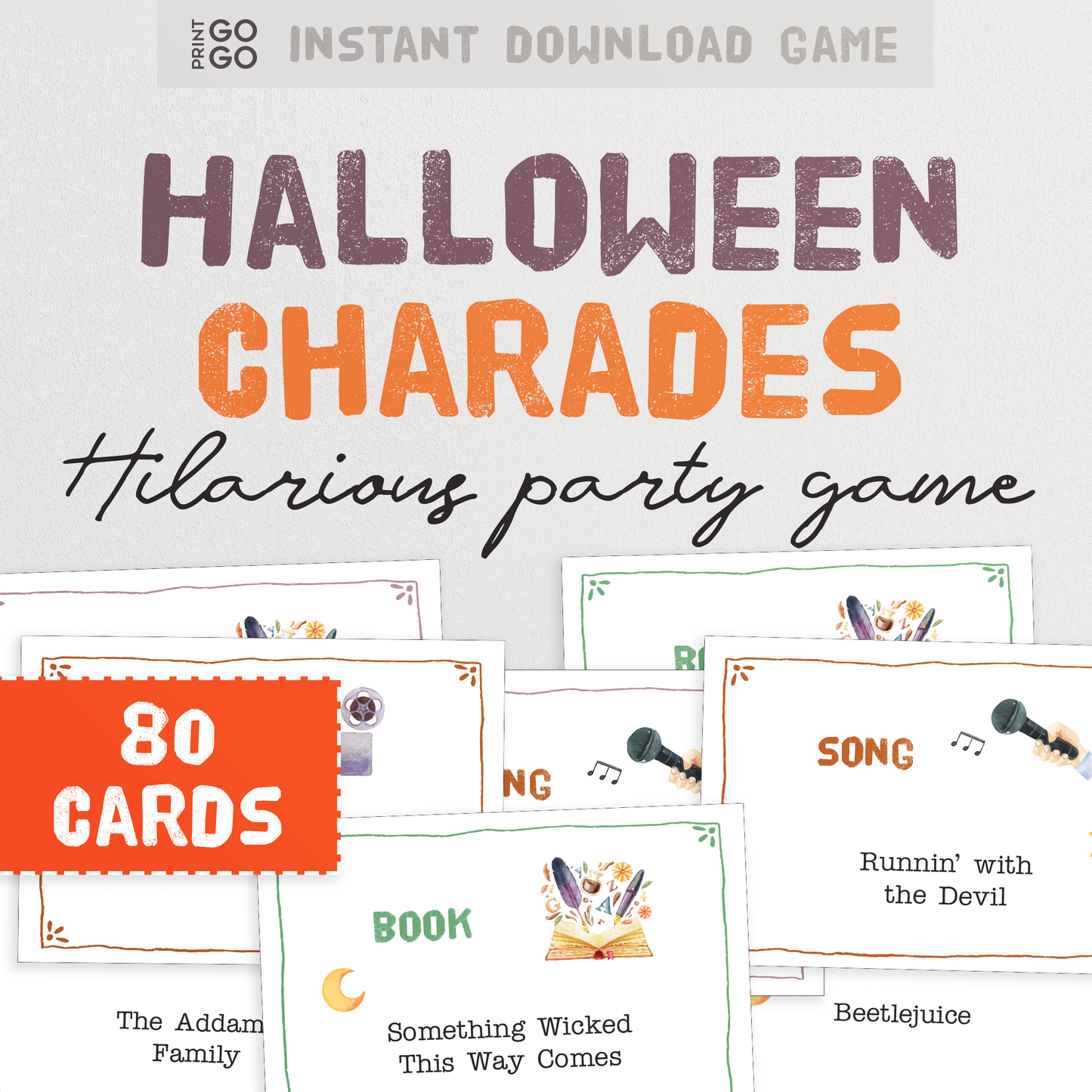 Halloween Party Game Bundle - Spooktacular Family Games to Print and Play at Home! Including Halloween Feud, Charades, Trivia Quiz and more!