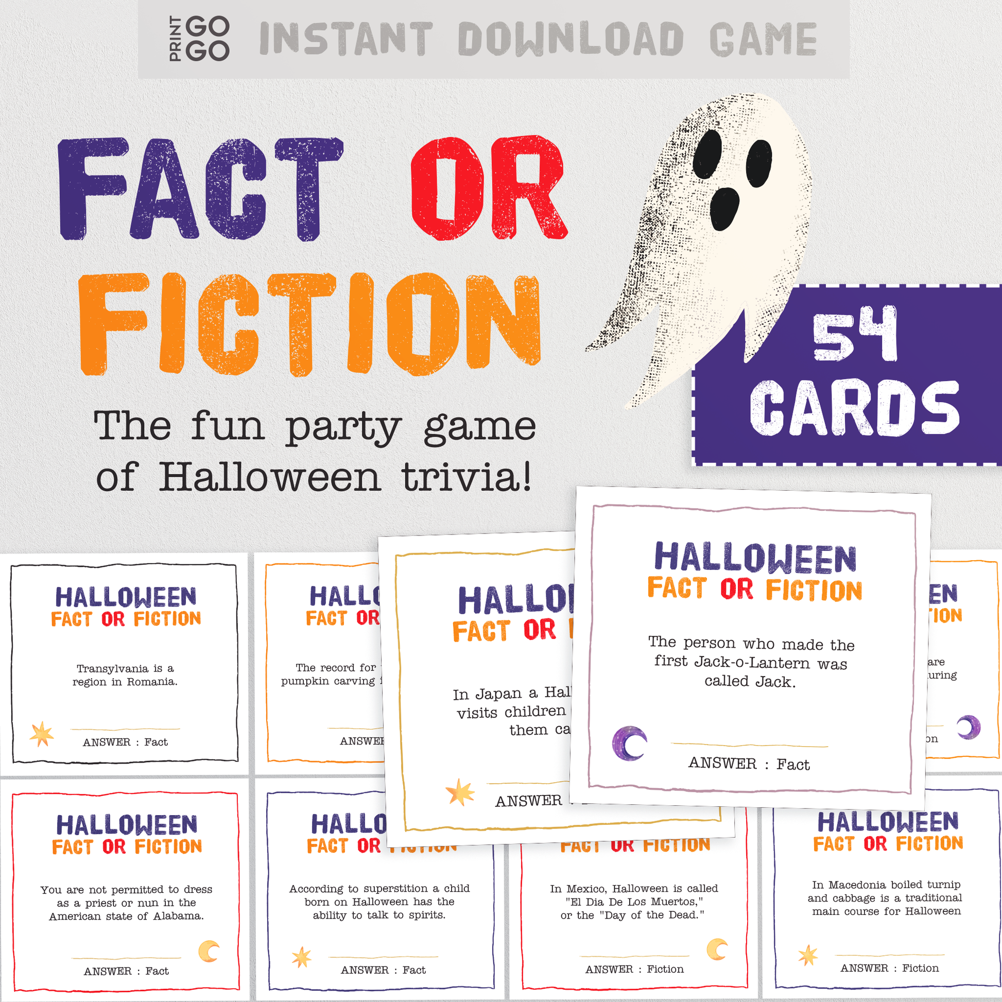 Halloween Party Game Bundle - Spooktacular Family Games to Print and Play at Home! Including Halloween Feud, Charades, Trivia Quiz and more!