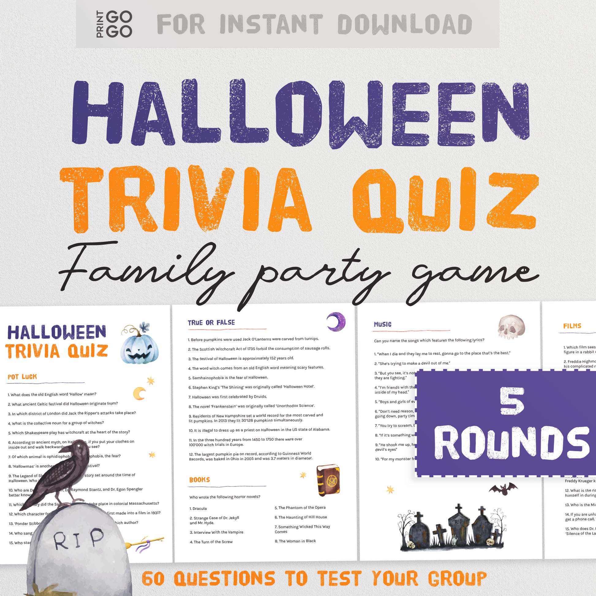 Halloween Trivia Quiz - 60 Spooktacular General Knowledge Quiz Questions To Test Family and Friends