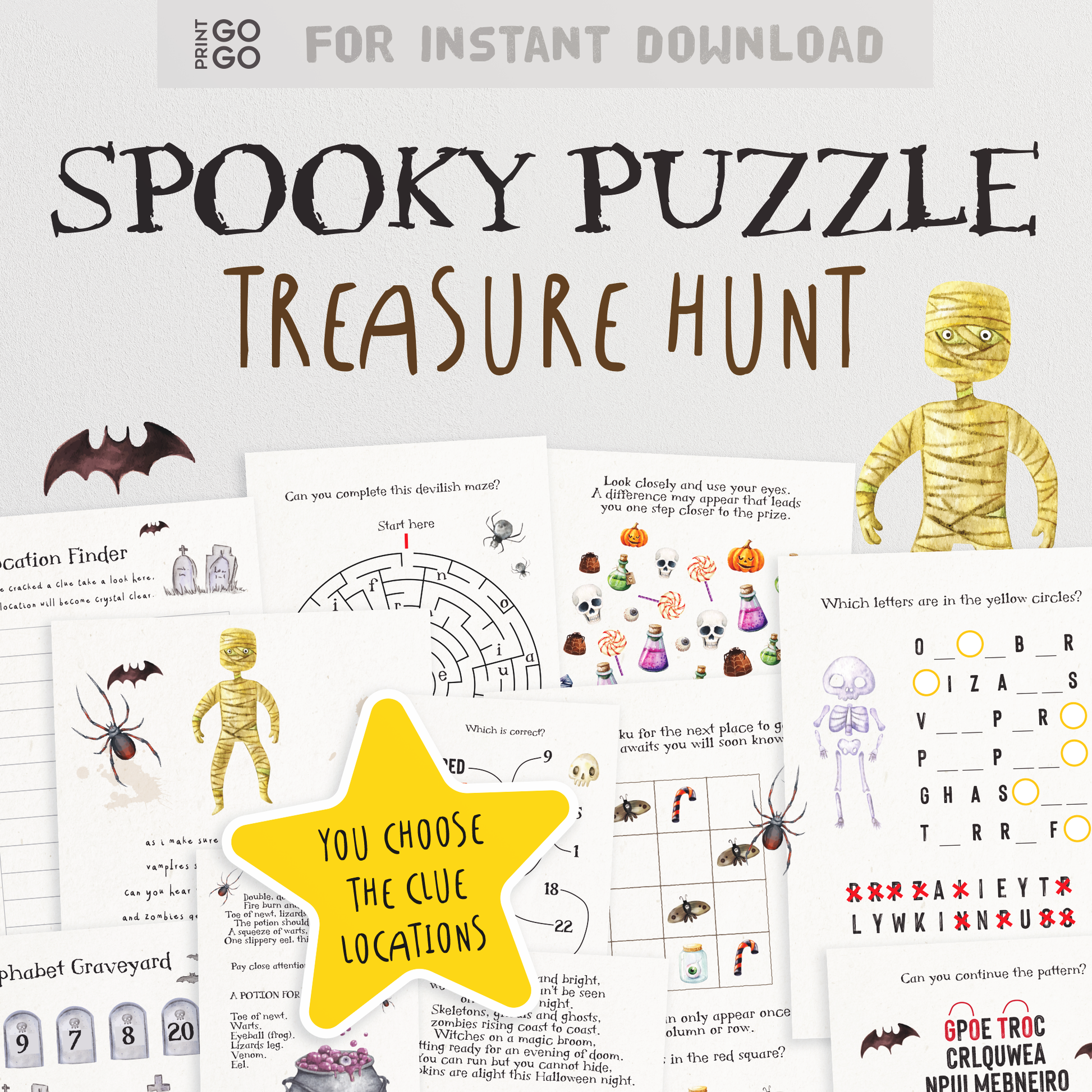 Spooky Puzzle Treasure Hunt - The Ghoulish Search for Candy at Home