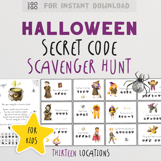 Secret Code Halloween Scavenger Hunt for Kids