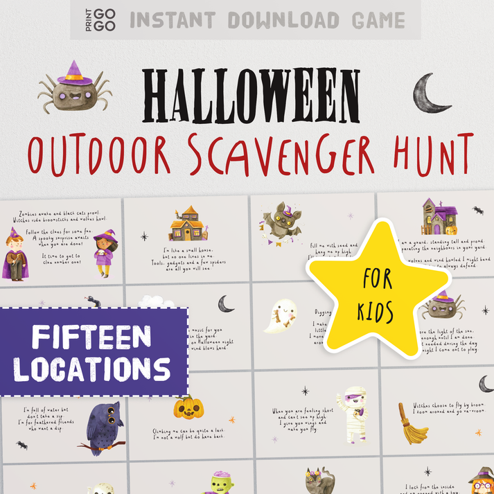 Outdoor Halloween Scavenger Hunt - A Fun Trick-or-Treat Alternative ...