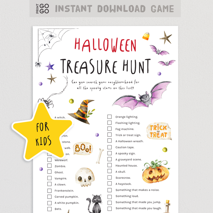 Halloween Treasure Hunt for Kids – Print GoGo