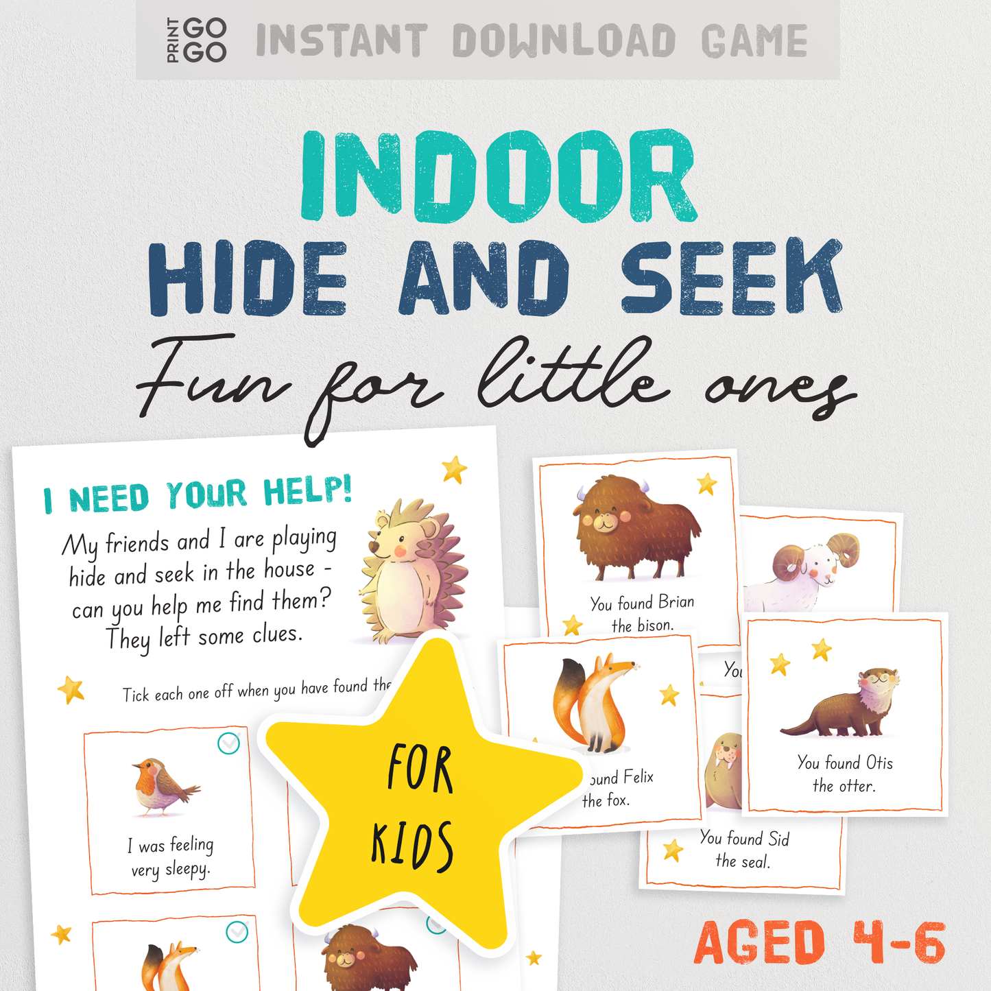 Indoor Hide and Seek Scavenger Hunt for Younger Kids