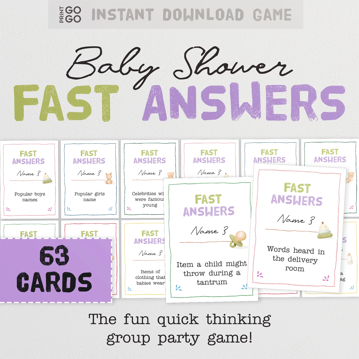 Printable baby shower game for groups.