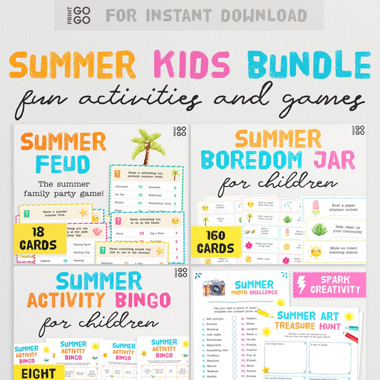 Summer kids bundle with activities and games for instant download.