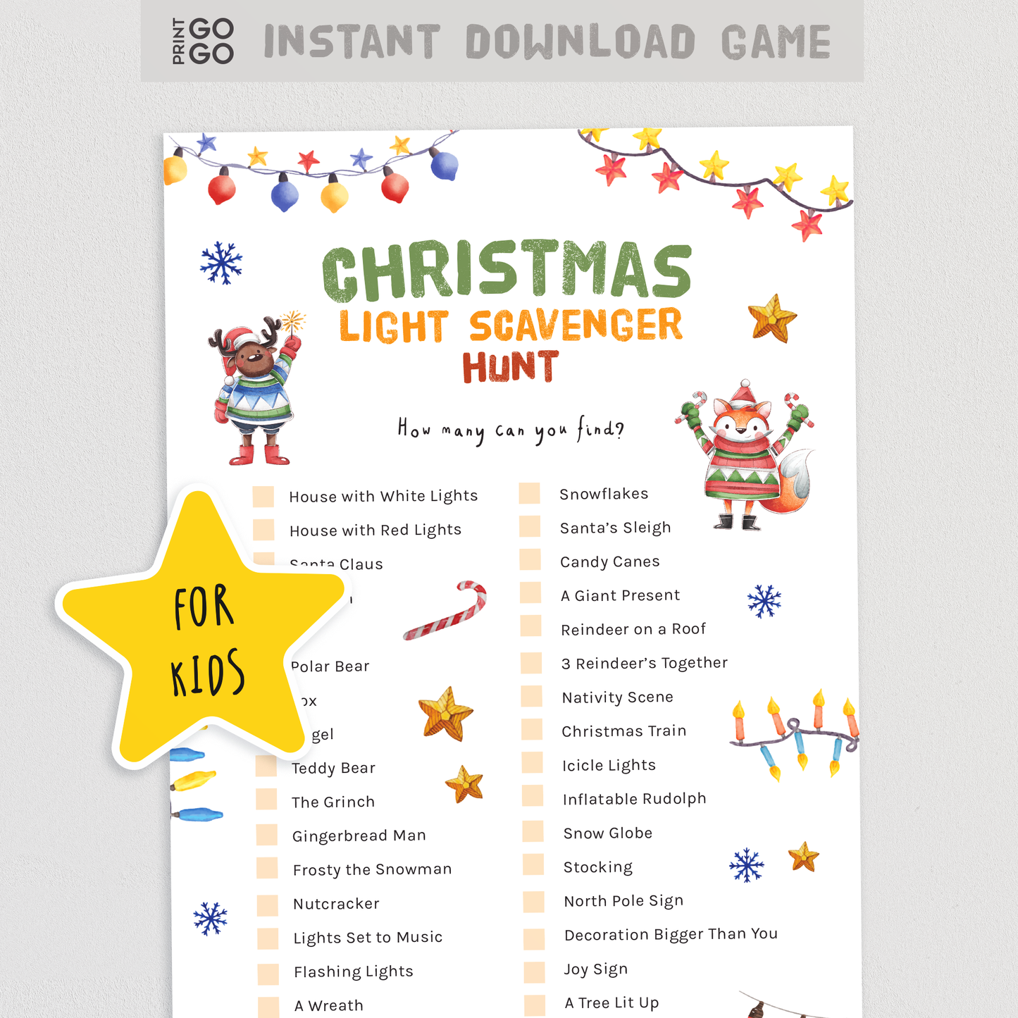 Christmas Light Scavenger Hunt