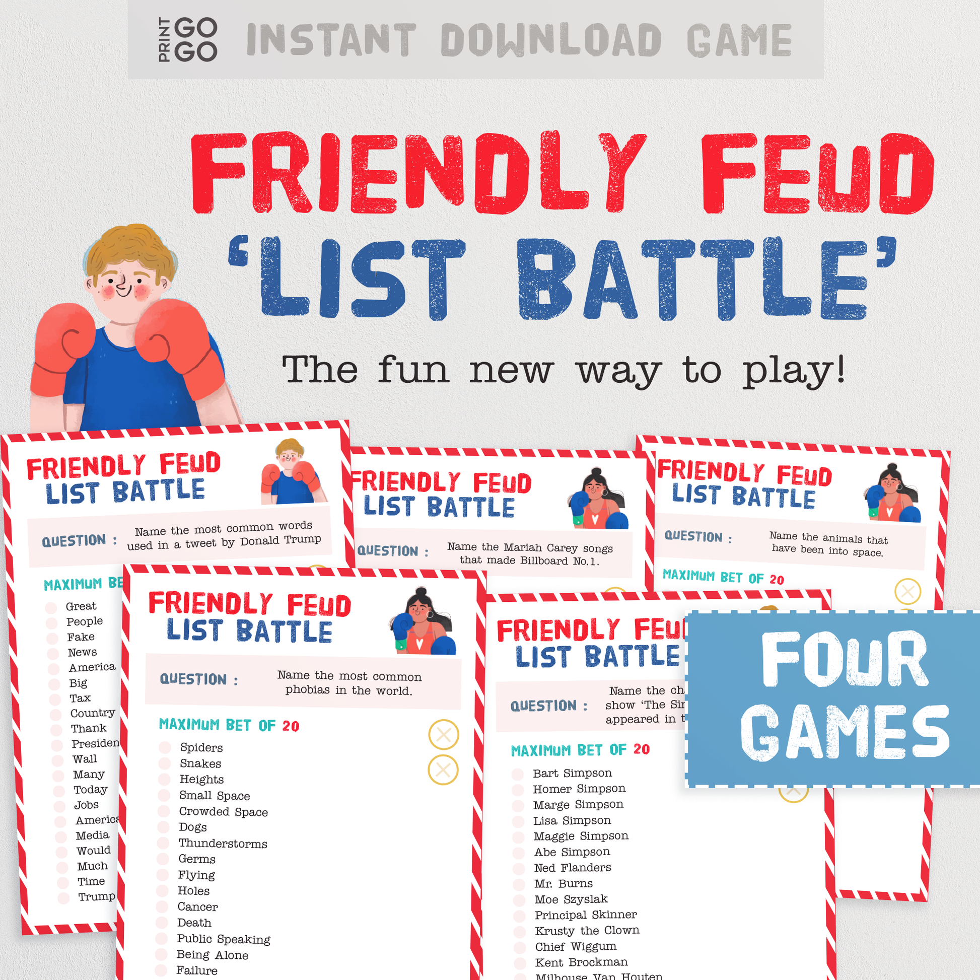 Friendly Feud 'List Battle' - Group Game of Questions, Betting and Stealing Lists!