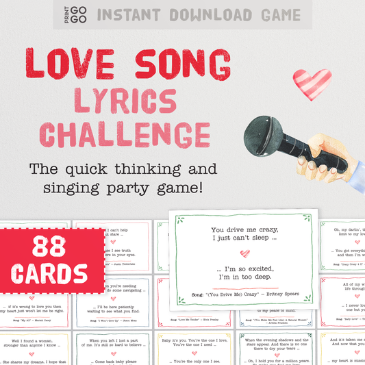 Love Songs Lyrics Challenge Game - The Quick Thinking and Singing Family Party Game