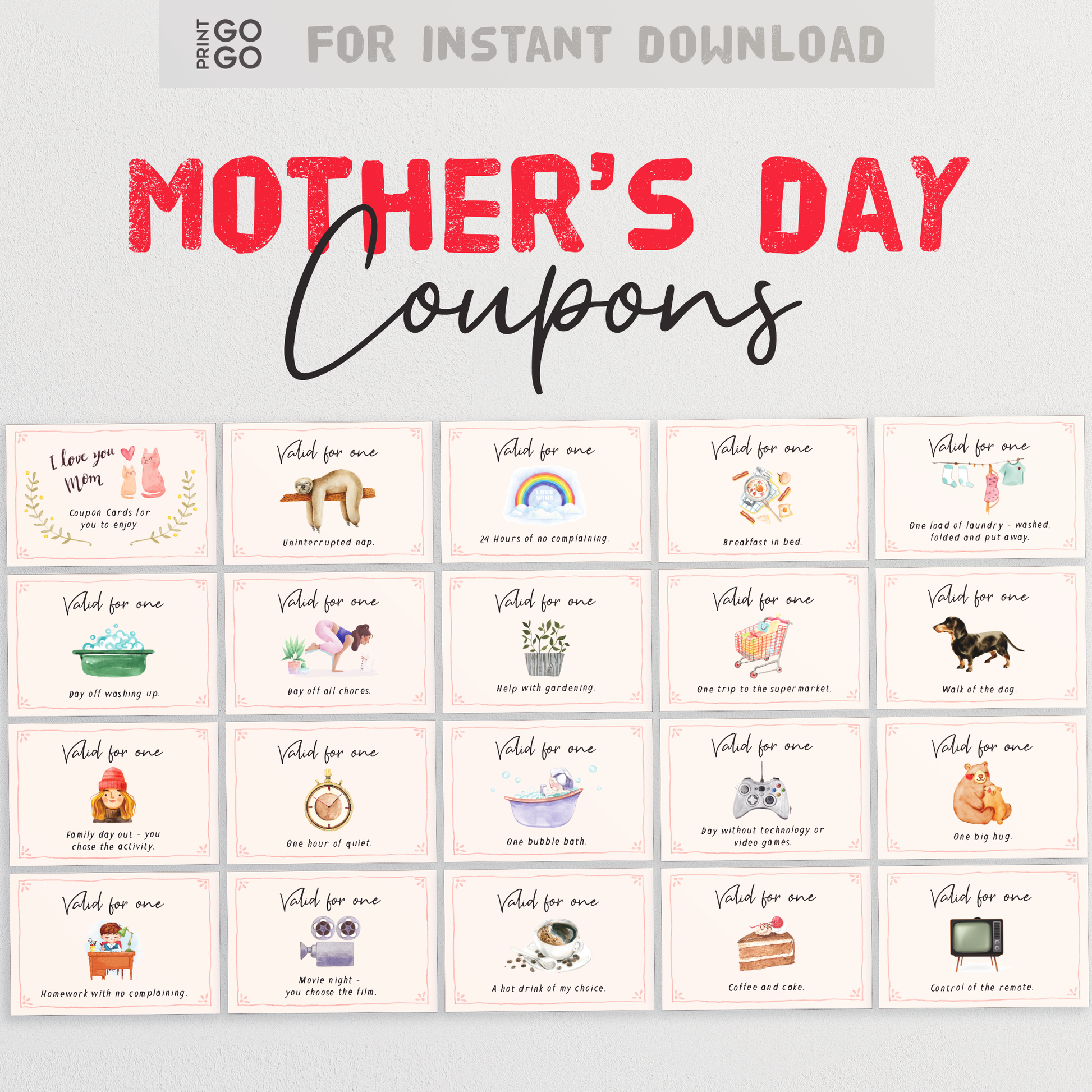 Mother's Day Coupons - A Budget Friendly Printable Gift To Surprise Her With