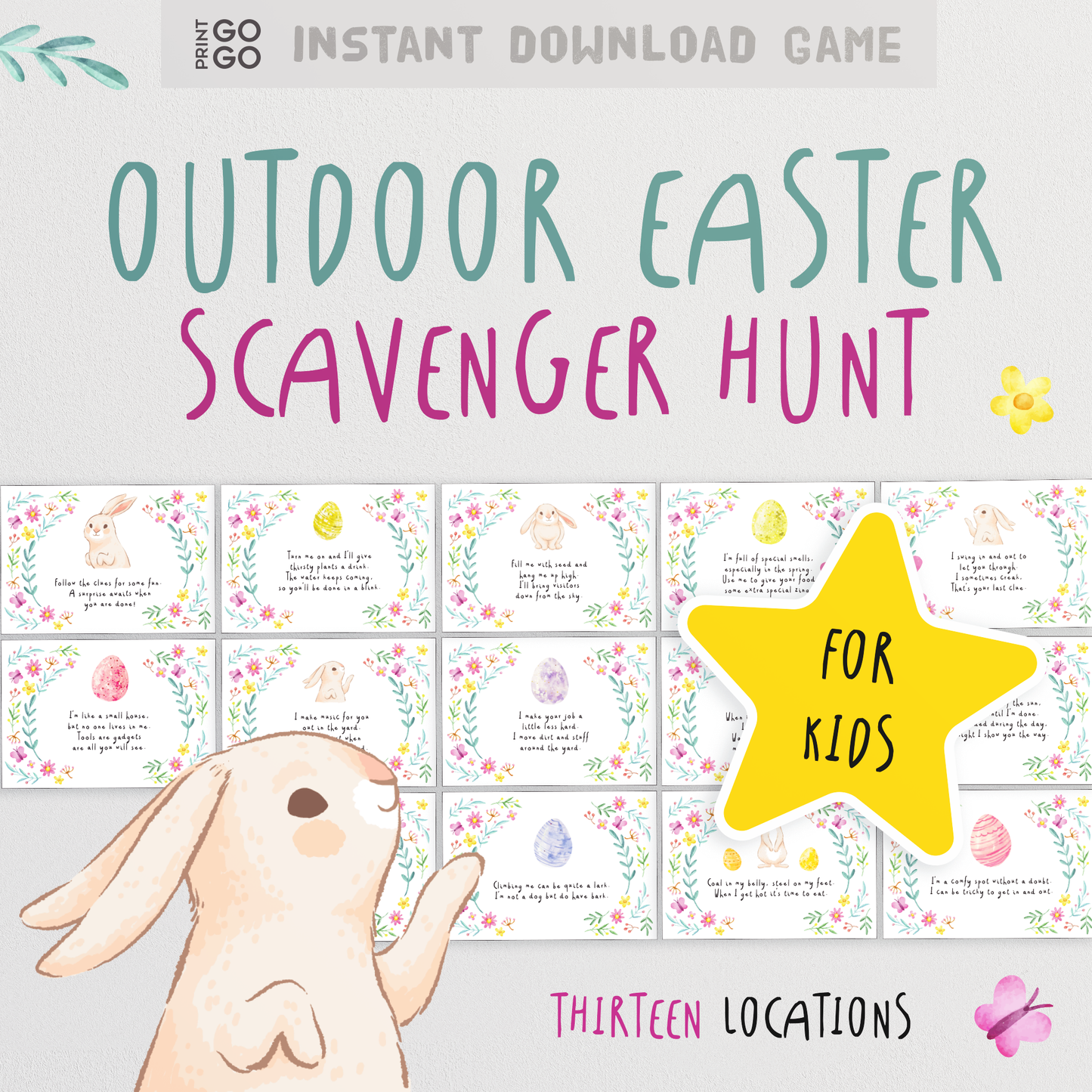 Outdoor Easter Egg Scavenger Hunt - Garden Bunny Trail for Kids!