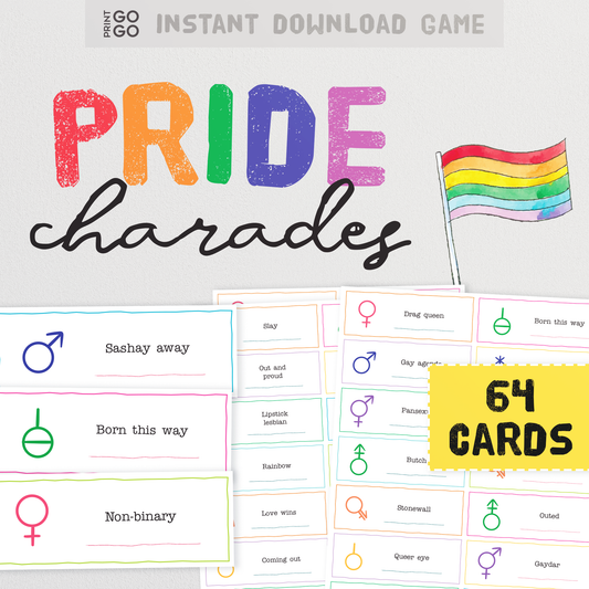 Pride Charade Cards - The Fun LGBTQI+ Party Game of Acting Out