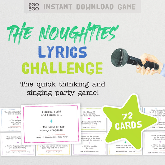 Instant download 00s Songs Lyrics Challenge Game - Finish the Lyric Party Game