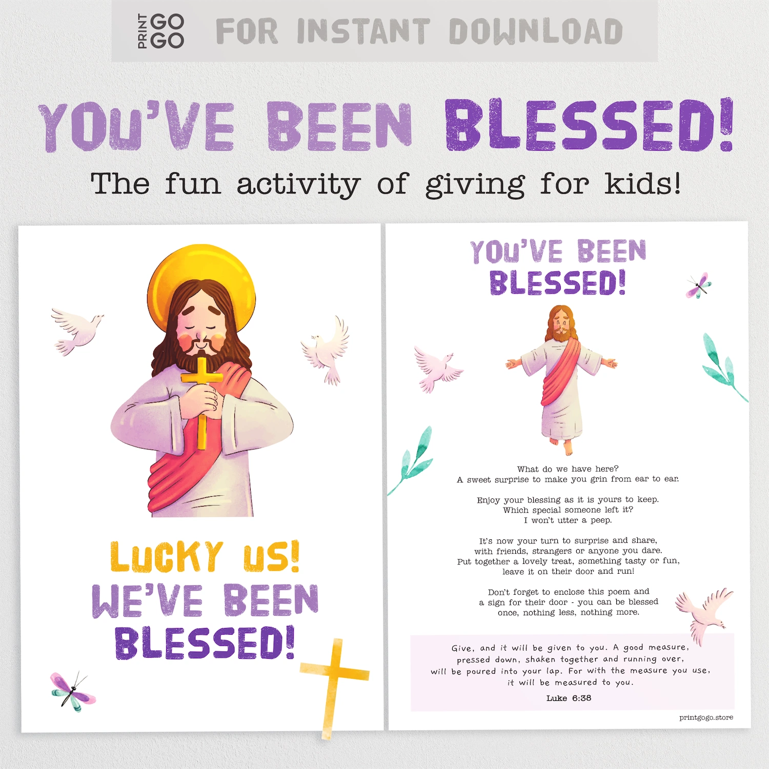Instant download you've been blessed christian activity for children.