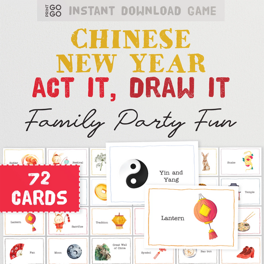 Instant download family party game for Lunar New Year.