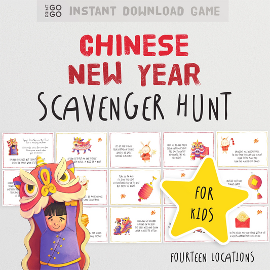 Instant download children's scavenger hunt for Lunar New Year.