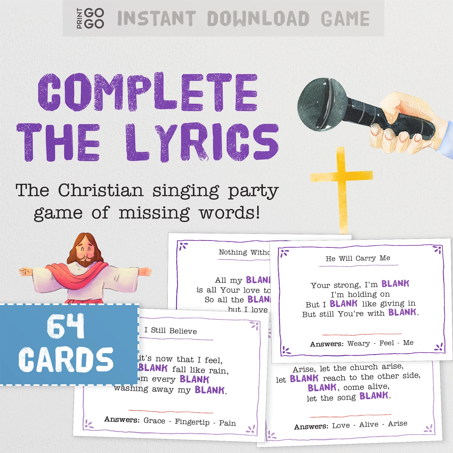 Christian Songs Lyrics Game - The Singing Party Game of Missing Words