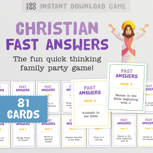Christian Fast Answers - The Fun Quick Thinking Family Bible Game