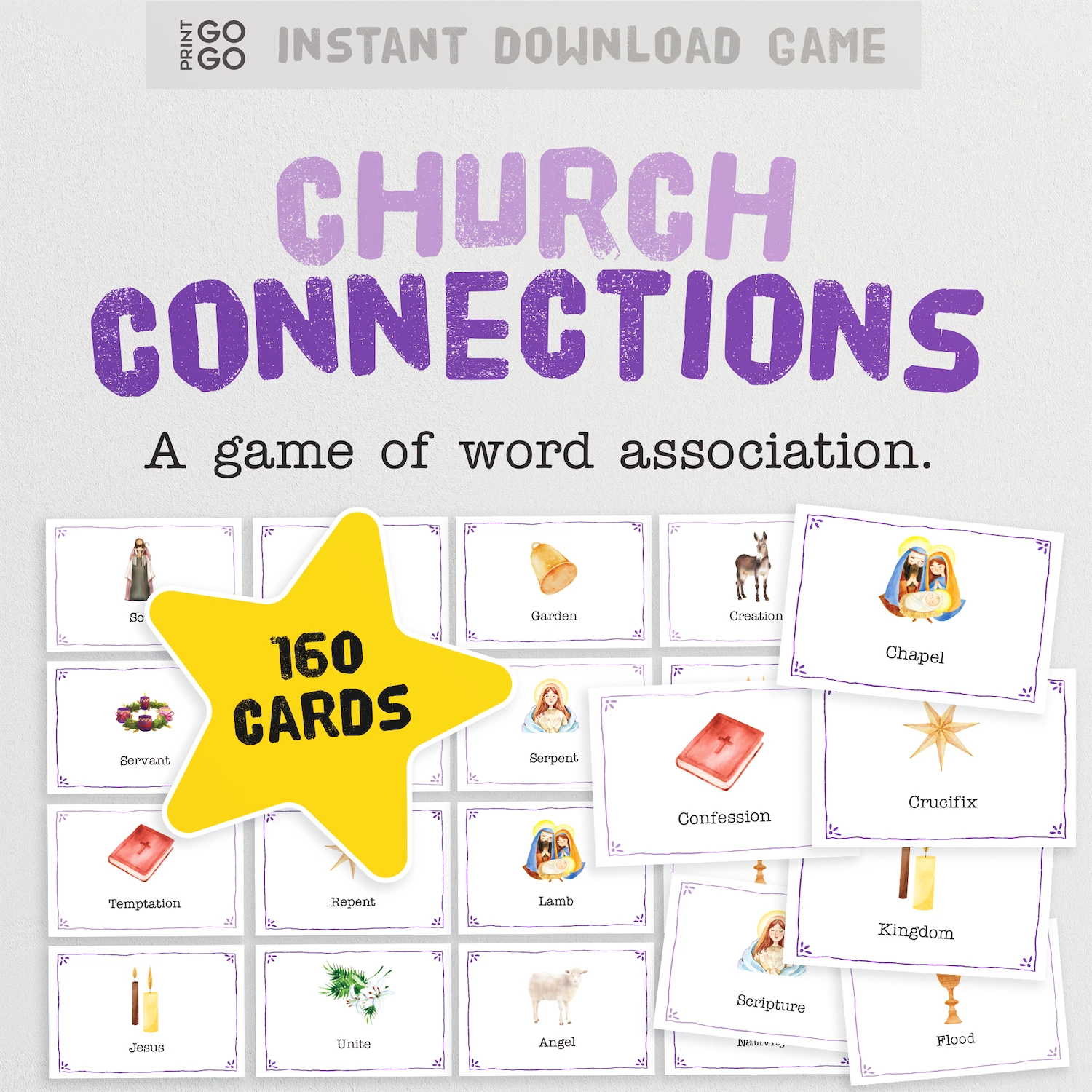 Church connections, a fast paced Christian word association game.