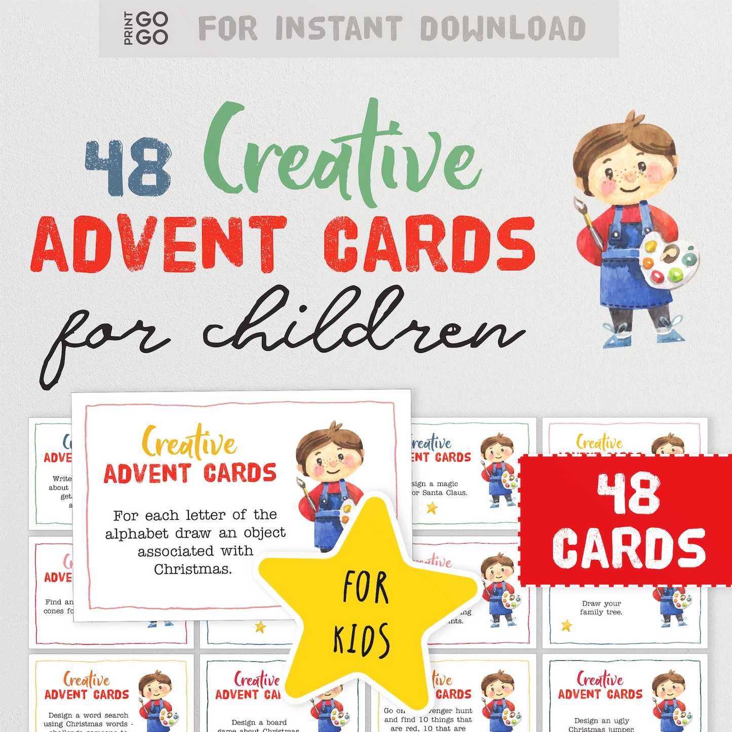 Instant download festive creative activity ideas for children.