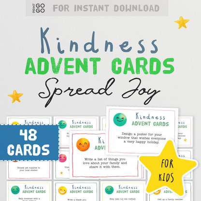Instant download Kindness Advent Cards for kids.