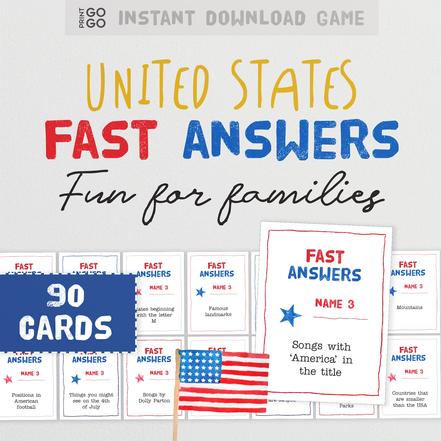 Instant download United States Fast Answers game example content.