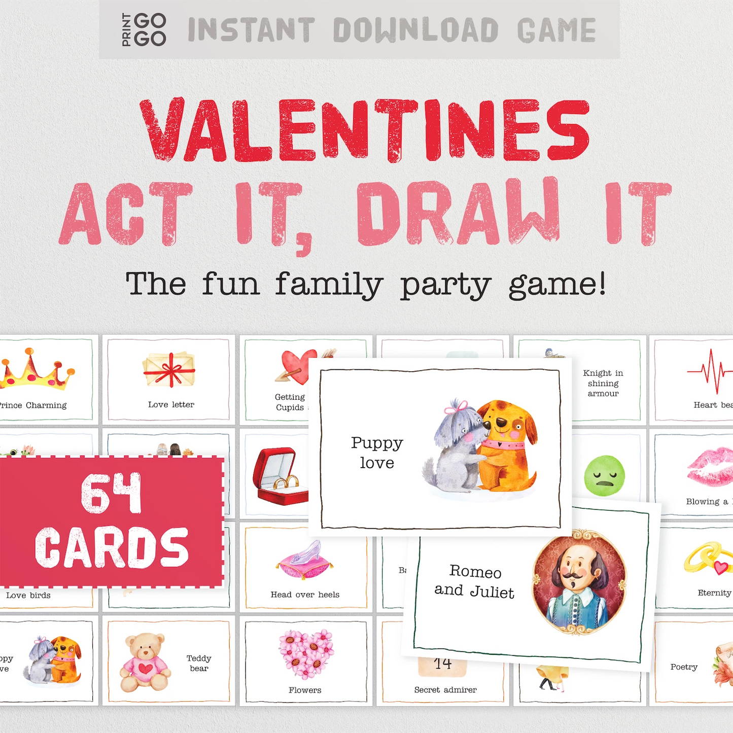 Valentine's Day themed party game for families.