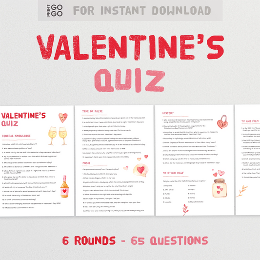 Instant download valentines trivia quiz for groups.