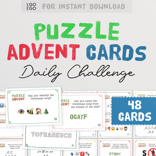 Puzzle Advent Cards - A Challenge For Every Day 'Til Christmas | Holiday Advent Calendar Riddles | Daily Xmas Picture Quizzes and Dingbats