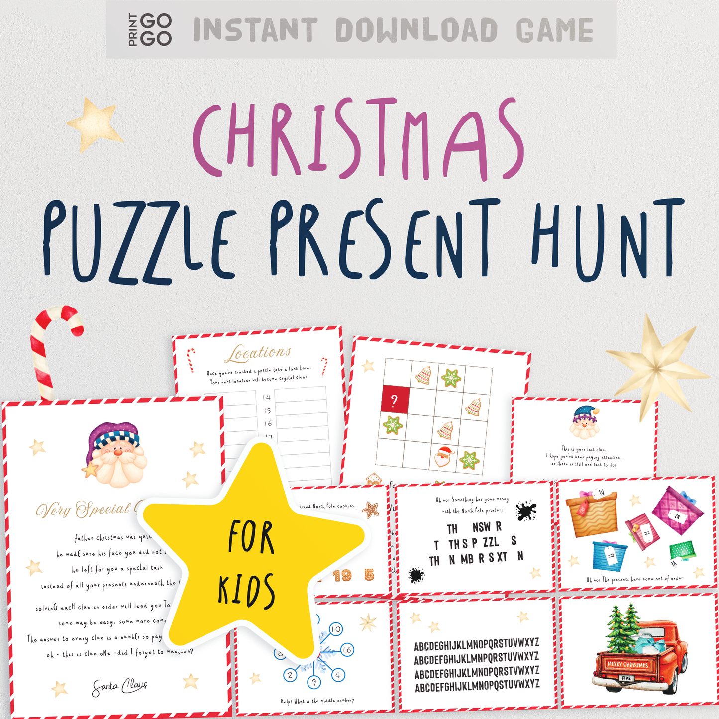 Christmas Puzzle Present Scavenger Hunt