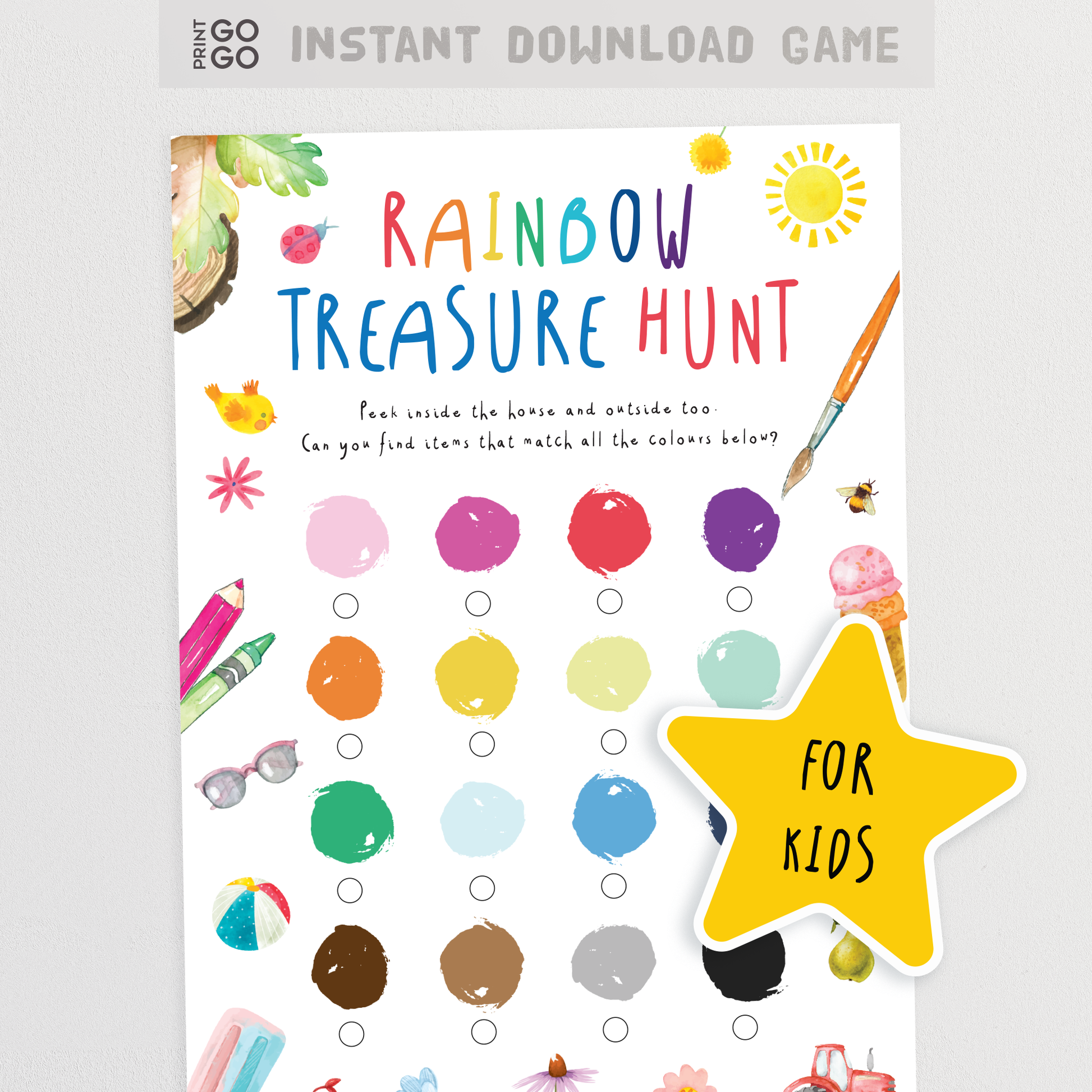 Rainbow Treasure Hunt for Kids