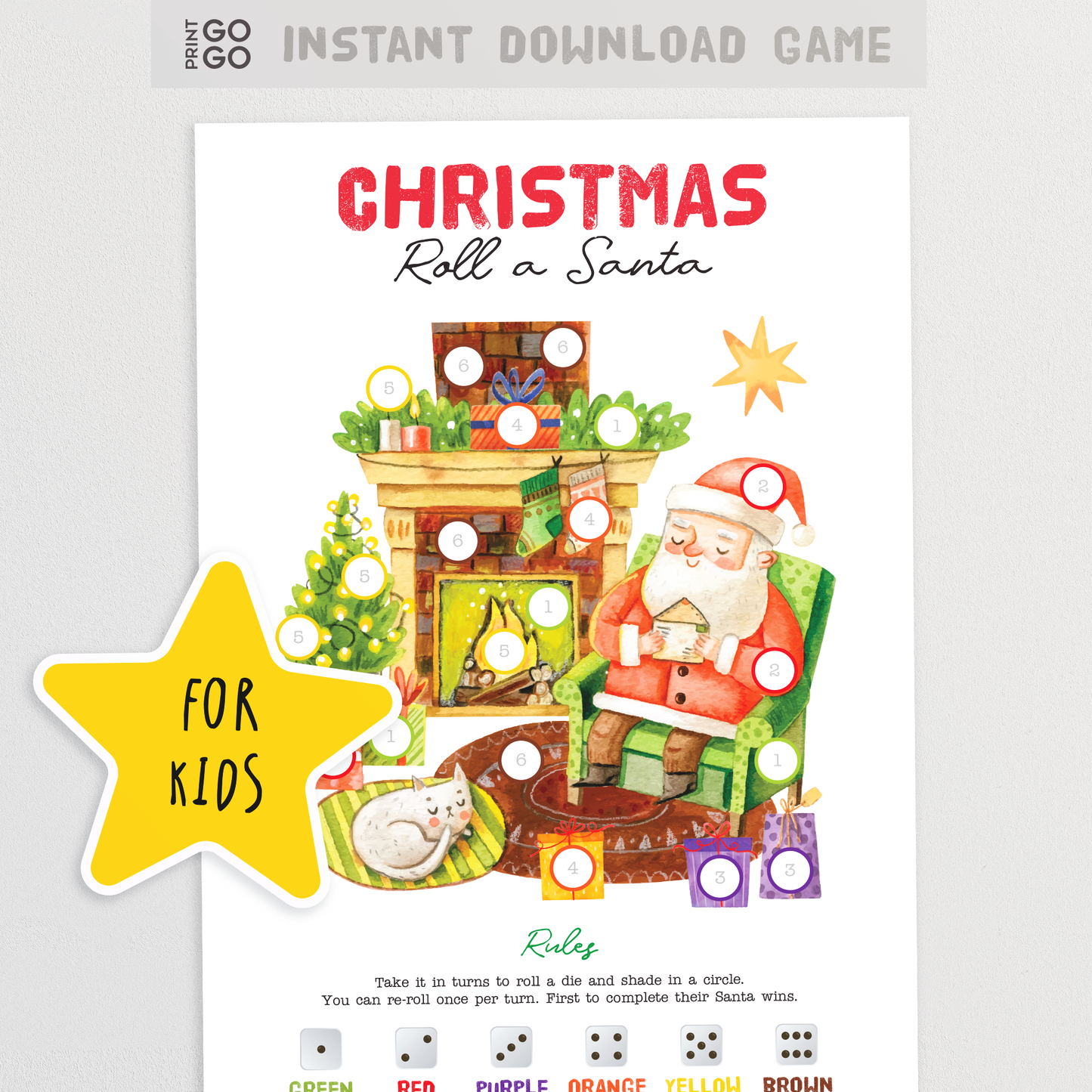 Roll Santa Christmas Dice Game - The Fun Holiday Party Game for Kids