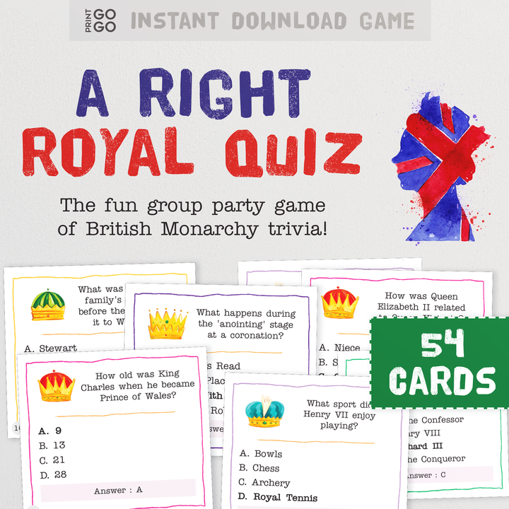 Royal Family Games - Very British Printable Party Games! – Print GoGo