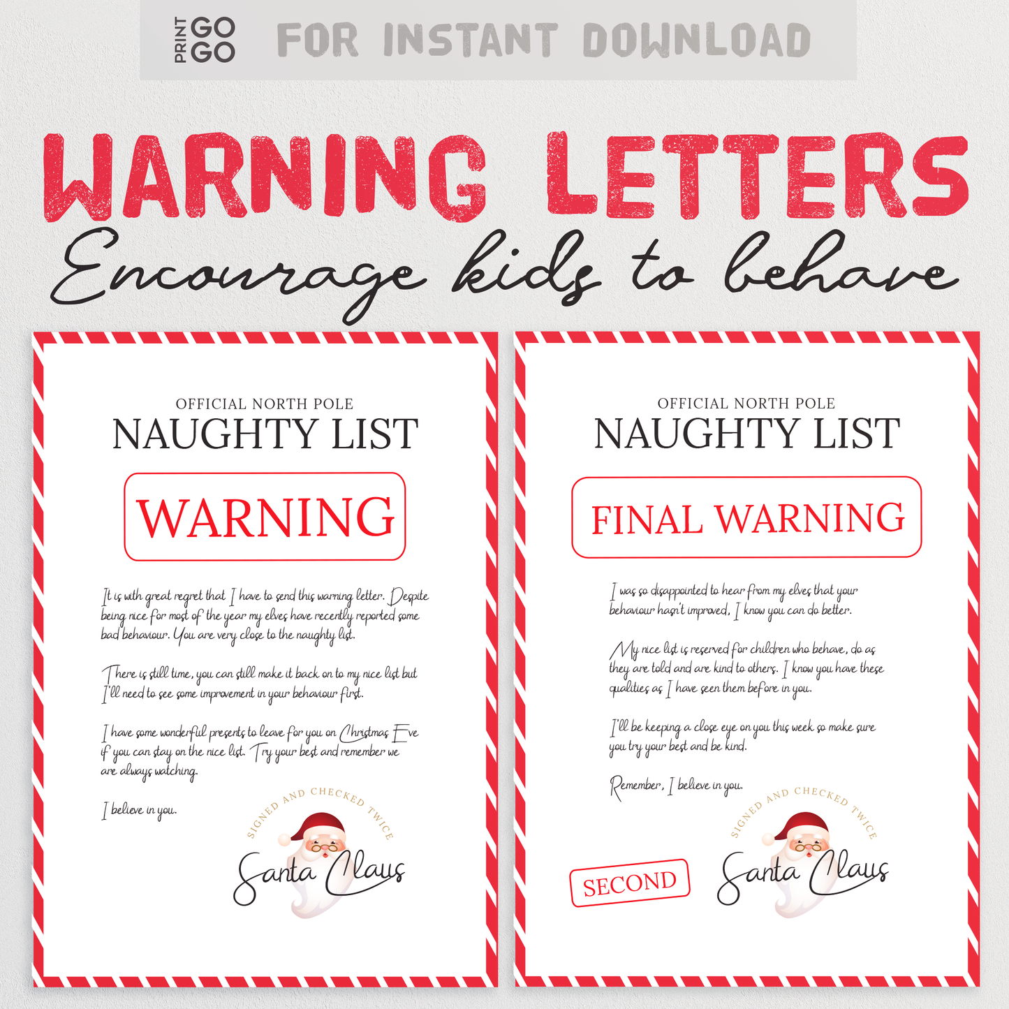 Santa Warning Letters - Encourage Children to Behave This Christmas