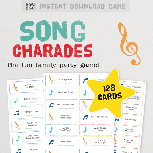 Song Charade Cards - The Fun Family Party Game of Guessing Song Titles