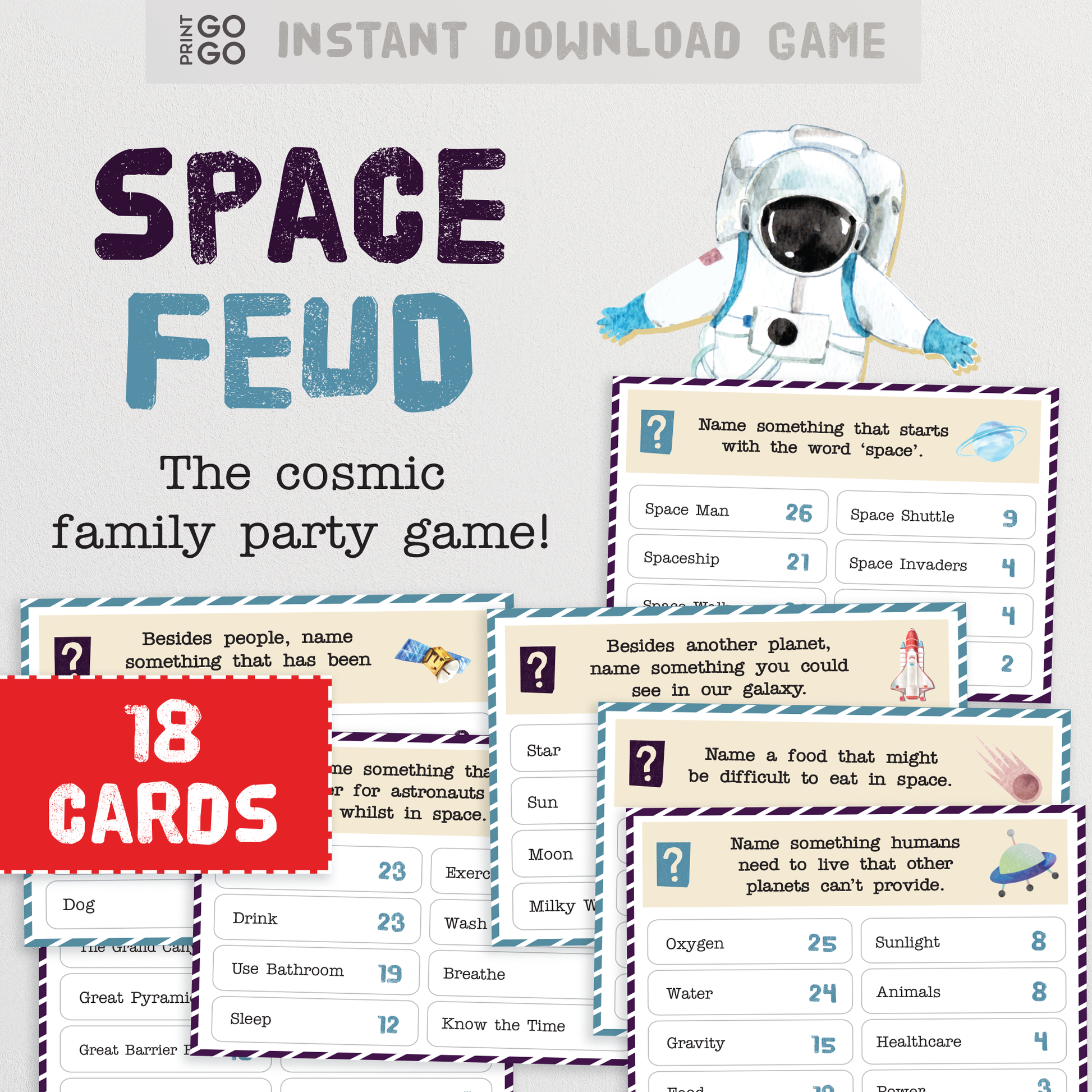 Space Feud - The Family Duel for Out of This World Answers and Points