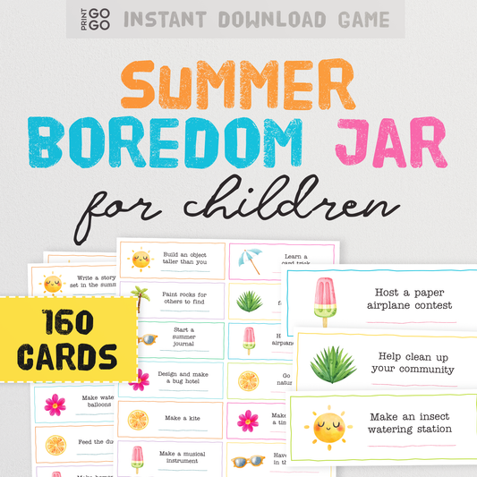 Summer Boredom Jar Cards - 160 Creative Activity Ideas To Keep Kids Entertained During The Holidays