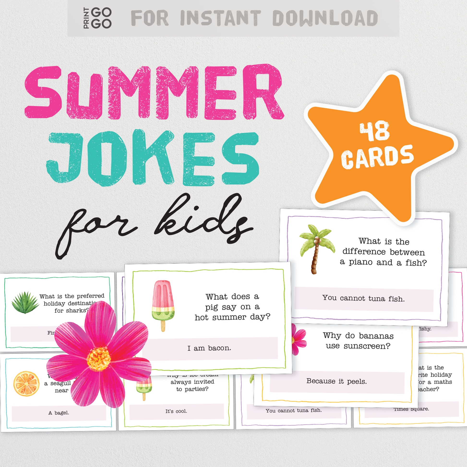 48 Summer Joke Cards for Kids - Family Friendly Jokes to Make You Laugh and Groan