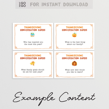 Thanksgiving Conversation Cards - Get Your Family to Open Up