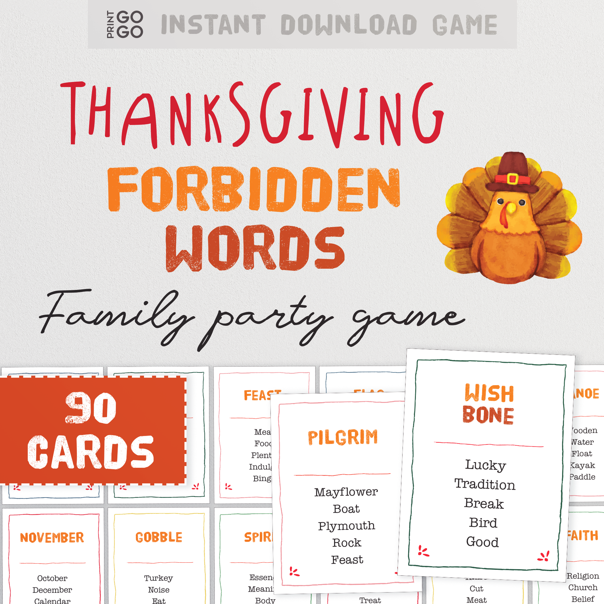 Thanksgiving Forbidden Words - The Fun Quick Thinking Family Party Game