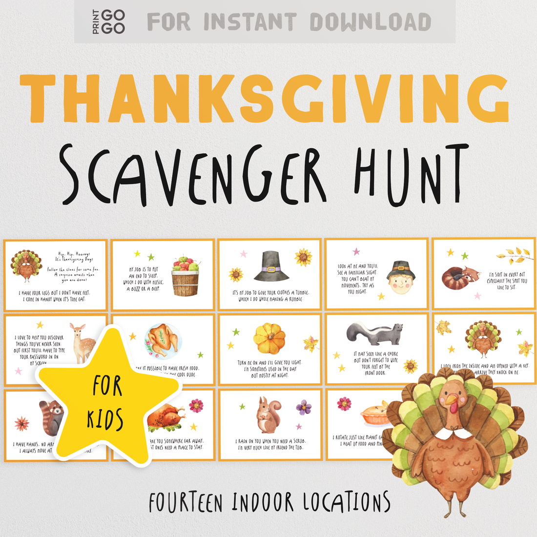 Thanksgiving Scavenger Hunt for Kids - Printable Indoor Fun for Kids ...