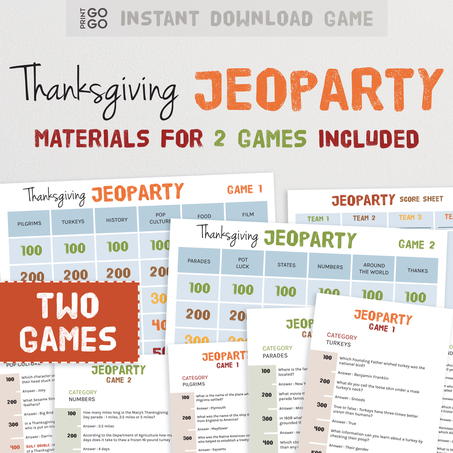 Thanksgiving Jeoparty - The Fun Trivia Party Game of General Knowledge for Groups