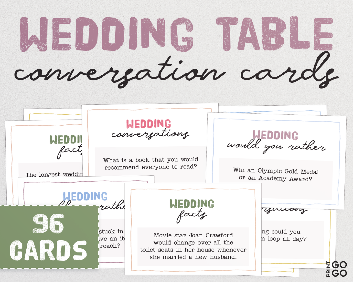 Wedding Game Bundle - Fun Printable Ice Breaker Games and Activities To Entertain Your Guests | Wedding Table Cocktail Hour Activities