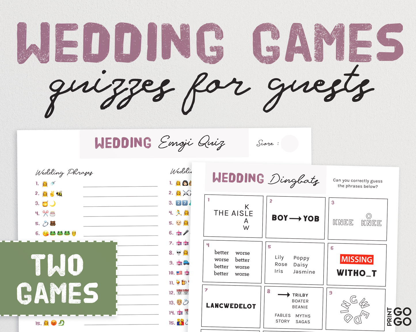 Wedding Game Bundle - Fun Printable Ice Breaker Games and Activities