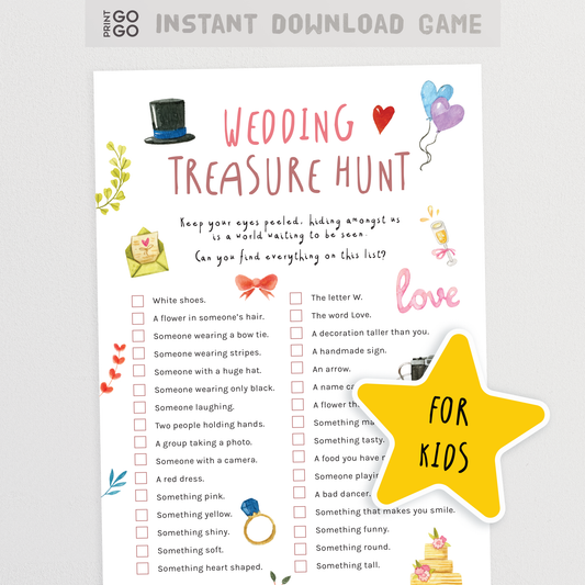 Wedding Treasure Hunt for Kids