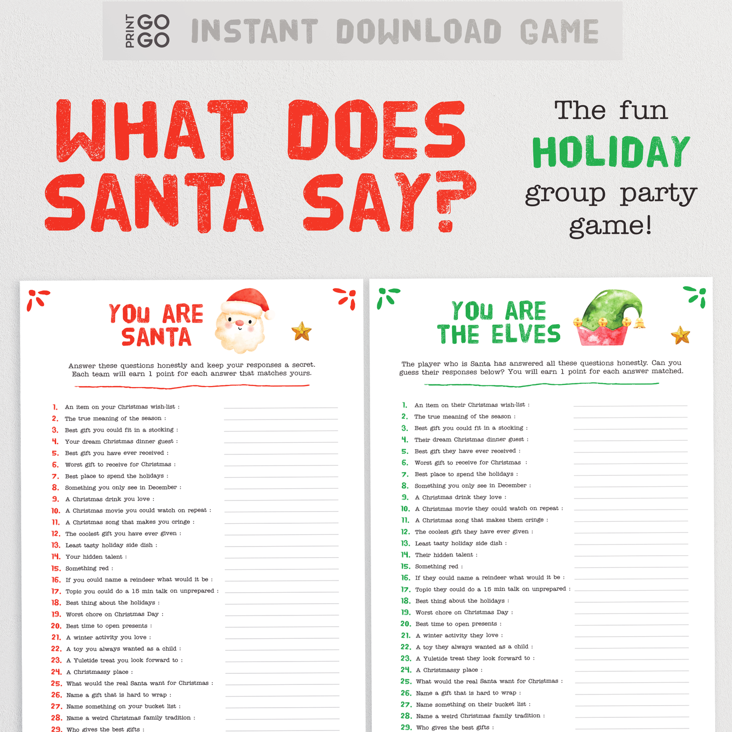 What Does Santa Say? - Group Holiday Party Game