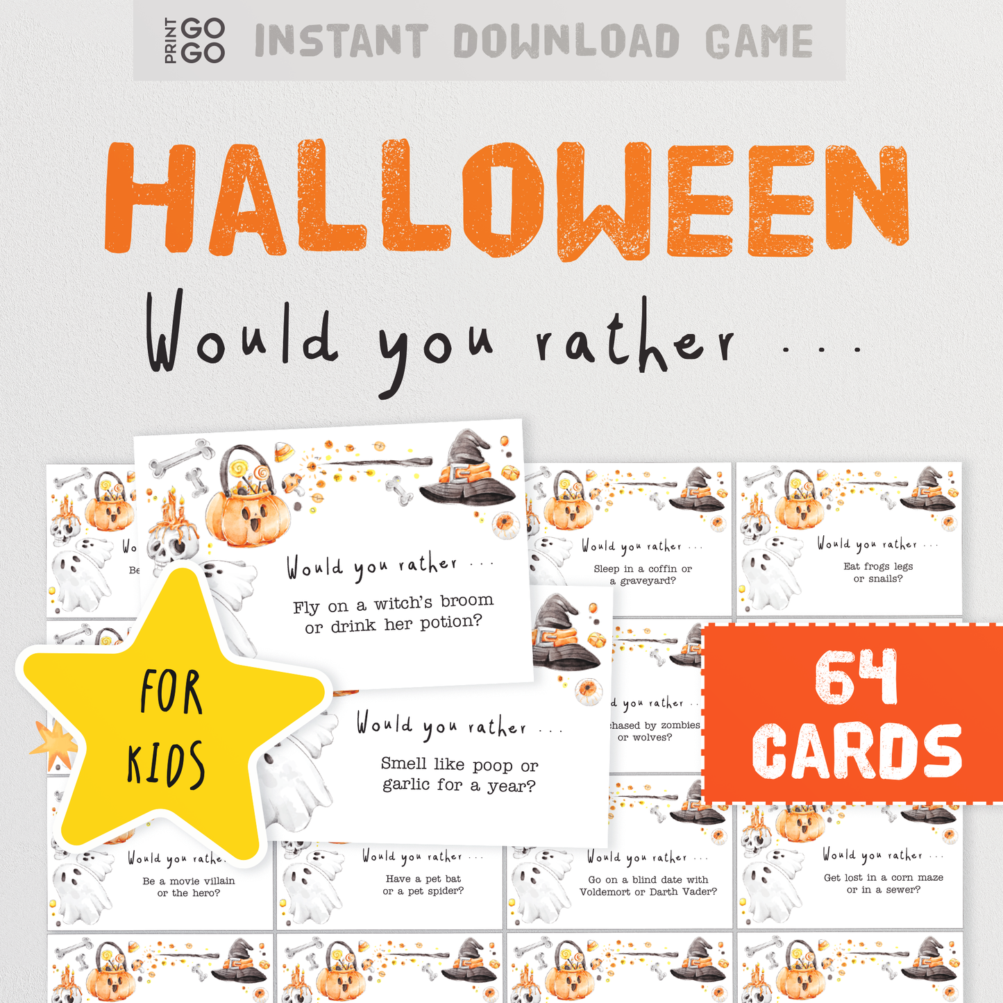 Halloween Would You Rather Cards - The Fun Halloween Party Activity for Kids!