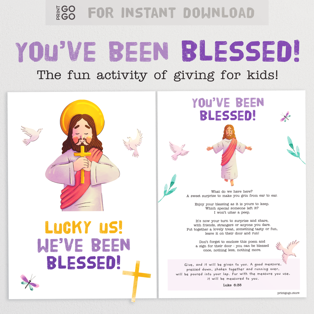 You've Been Blessed - A Printable Christian Giving Activity for Kids! – Print GoGo You've Been Blessed - A Printable Christian Giving Activity for Kids! – Print GoGo
